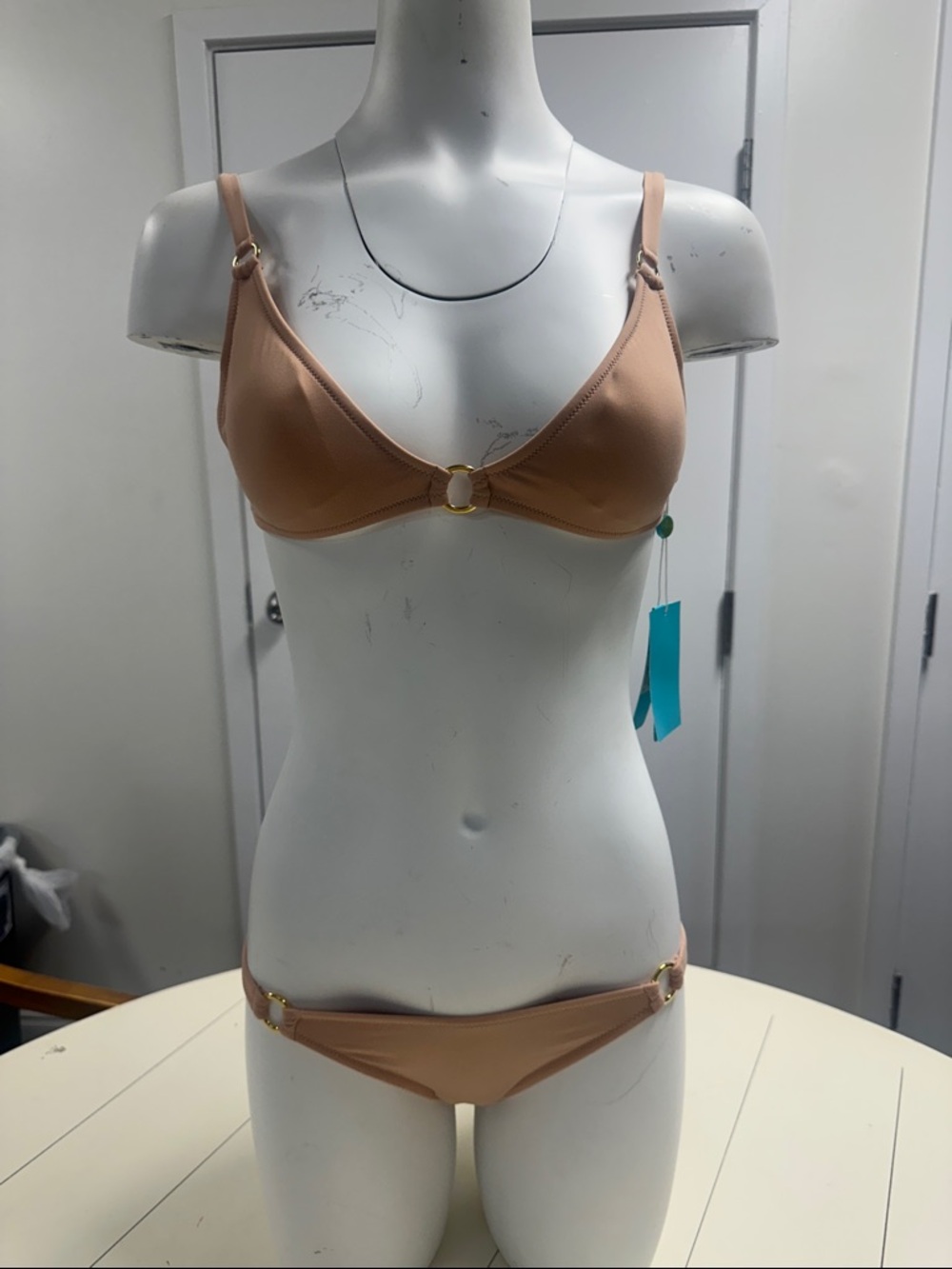 Melissa Odabash Nude Tan Ring-Detail Bikini